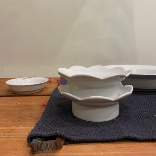 [Ceramic]굽 있는 꽃 접시